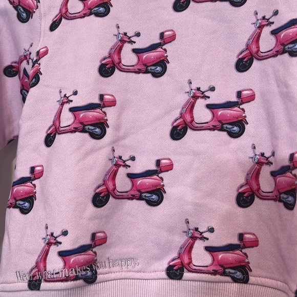Terez Light Pink Italian summer Vespa Pattern Sweatshirt size 6 new w tags - Picture 5 of 7